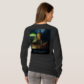 ボスは女性の黒い長い袖Tシャツの背中を振る舞う Tシャツ (裏面フル)