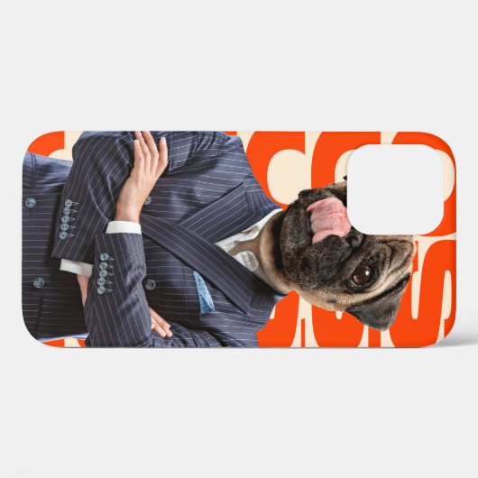 ボスは犬の頭が両手を組んで立つ Case-Mate iPhoneケース (裏面 (横))