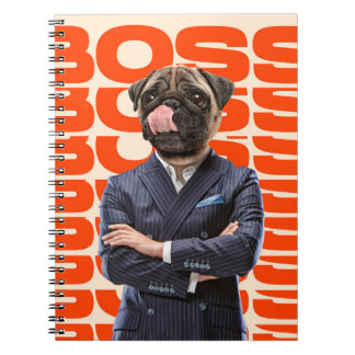 ボスは犬の頭が手を使って立っている ノートブック