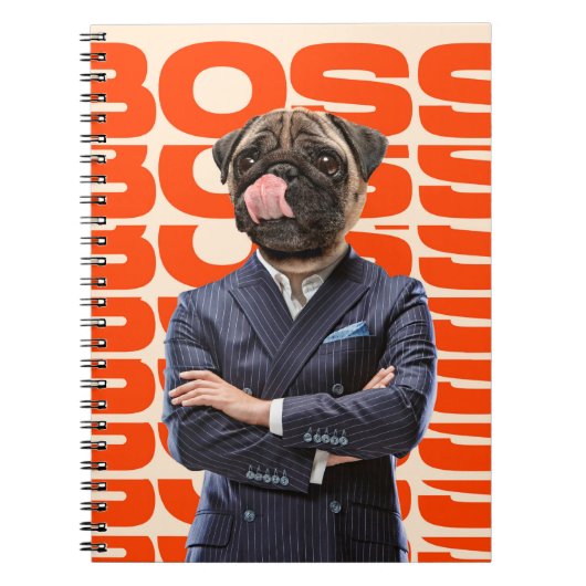 ボスは犬の頭が手を使って立っている ノートブック (正面)