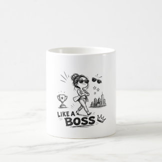 ボスみたいな女性 スケッチ デザイン 自信のある女性 コーヒーマグカップ