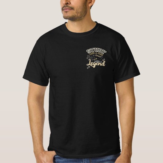 ボスみたいに勉強しよう バックトゥスクールスローガン Tシャツ (正面)