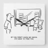 ボスもしは、私が君を解雇する事をそんなに知らなかったと言った スクエア壁時計 (正面)