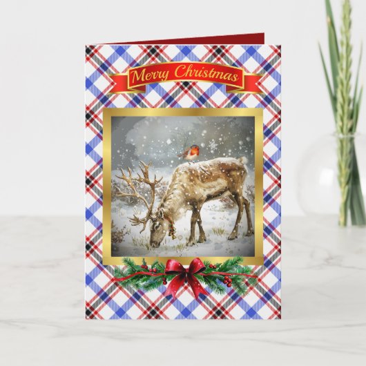 ボスウェルスタッグ&ロビンタータンチェック パーソナライズされた シーズンカード (正面)