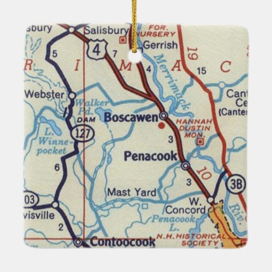 ボスカウンNHヴィンテージの地図 セラミックオーナメント (裏面)