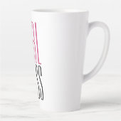 ボスカスタムブランドガールタイポグラフィホットピンクブラック カフェラテマグ (右)