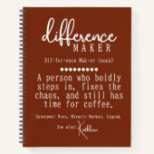 ボスカスタム謝辞、同僚ギフト ノートブック (正面)