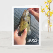 ボスカスタム魚釣りユーモア誕生日 カード (黄色い花)