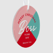 ボスカラフルクリスマスパーソナライズされた業 オーナメント (正面)