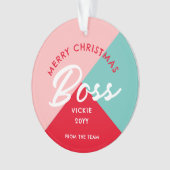 ボスカラフルクリスマスパーソナライズされた業 オーナメント (正面)