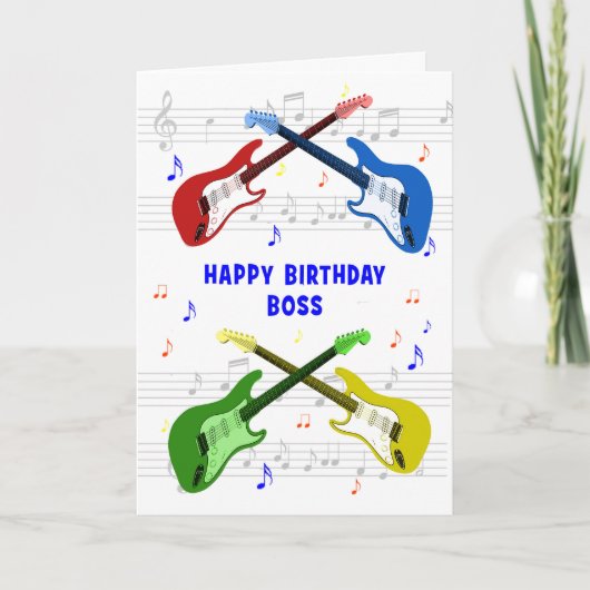 ボスギター誕生日カード カード (正面)