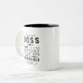 ボスギフト真の素晴らしボスは見つける懸命 ツートーンマグカップ (正面左)