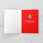 ボスクリスマスカード – 赤のクリスマスツリー シーズンカード (内部)