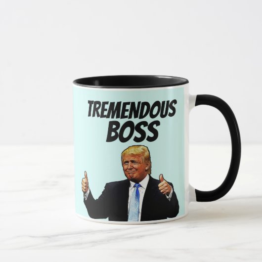 ボスコーヒーマグ、ドナルドトランプ マグカップ (右)