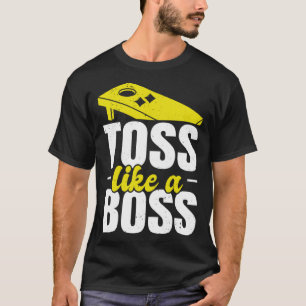 ボスコーンホールプレーヤーのコーンホールビーンバのようにトス Tシャツ