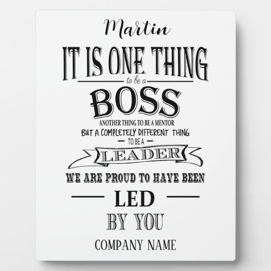 ボスサンキューユーボス「素晴らしボス フォトプラーク (正面)