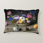 ボスシャエルトフラワースチルライフ虫オランダアート アクセントクッション (裏面)