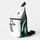 ボススリングバッグトレンド抽象芸術白黒グリーン スリングバッグ (右コーナー)