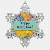 ボスズデイゲラ感謝していベラデイジー スノーフレークピューターオーナメント (正面)