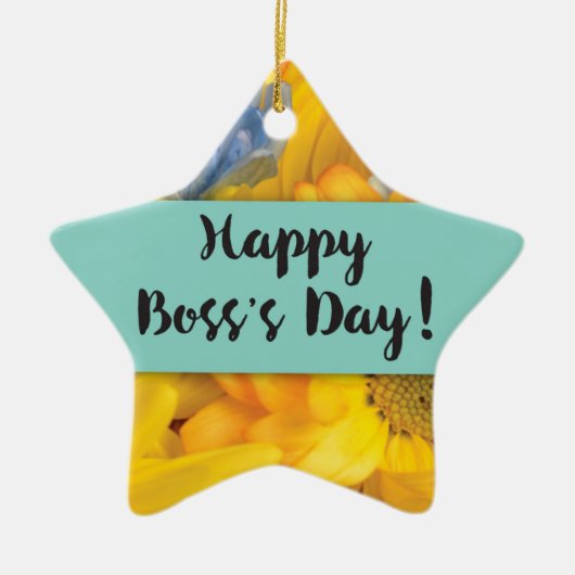 ボスズデイゲラ感謝していベラデイジー セラミックオーナメント (正面)