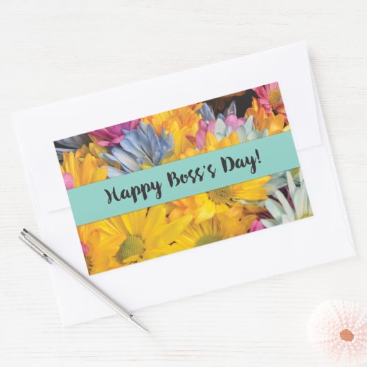 ボスズデイゲラ感謝していベラデイジー 長方形シール (封筒)