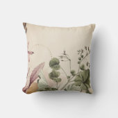 ボスタイリッシュ自然タニカルプリント |クリーミーアイボリー クッション (正面)