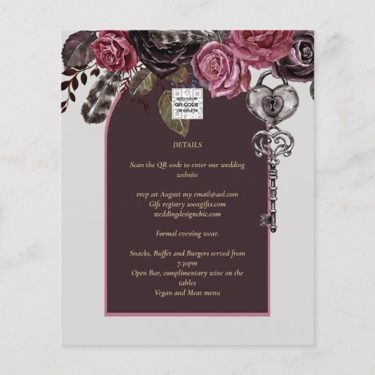 ボスティックバラブルゴーニュ秋の結婚式 (裏面)