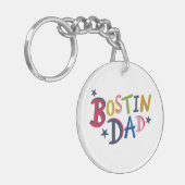 ボスティンパーソナライズされたパパブラックカントリーキーリング キーホルダー (正面左)