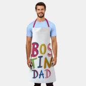ボスティンパーソナライズされたパパブラックカントリー エプロン (着用した状態)