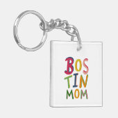 ボスティンパーソナライズされたママブラックカントリーキーリング キーホルダー (正面左)
