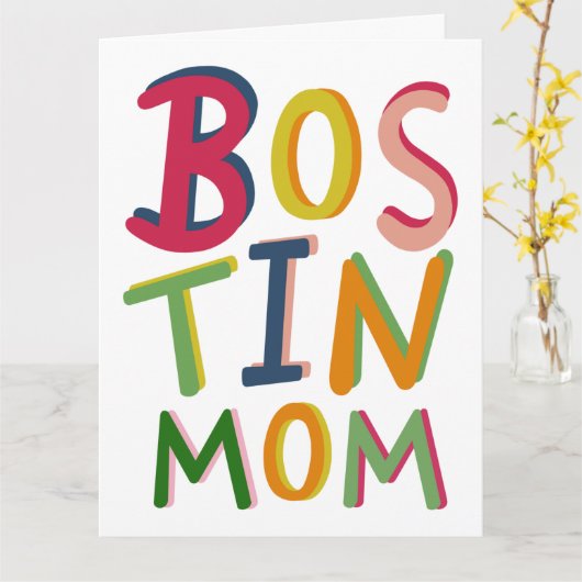 ボスティンマママブラックカントリー誕生日または母の日 カード (黄色い花)