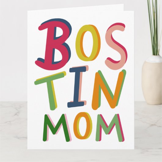 ボスティンマママブラックカントリー誕生日または母の日 カード (正面)