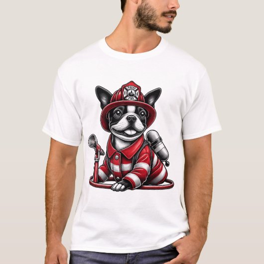 ボスティー消防犬 Tシャツ (正面)