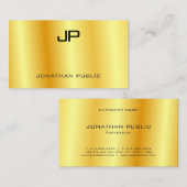 ボステンプレートエレガントグラマーフェイク金ゴールドモダン 名刺 (正面/裏面)