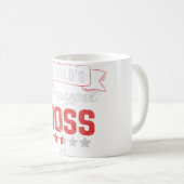 ボスデイTシャツワールドズオケイエストボスギフトおもしろい コーヒーマグカップ (正面右)