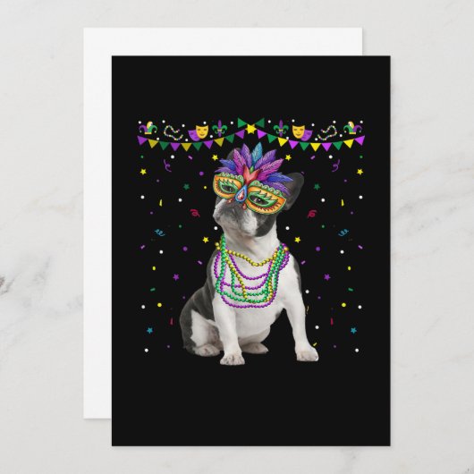 ボストおもしろいンテリアウェアカーニバルマスクマルディ 案内状 (正面/裏面)