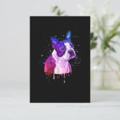 ボストおもしろいンテリア水の色の犬の恋人のギフトT-S 出欠カード (スタンド正面)