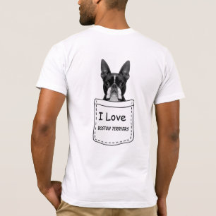 ボストおもしろいンテリア犬の品種の恋人 Tシャツ