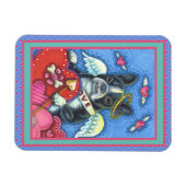 ボストお洒落ンテリアかわいい犬のバレンタイン マグネット (横)