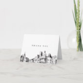 ボストエレガントンシティスケッチサンキューカード サンキューカード (正面)