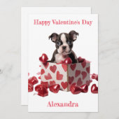 ボストカスタムンテリアボックスフォイルハートバレンタイン シーズンカード (正面/裏面)