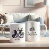 ボストカスタムンテリアモグと感動的引用文 コーヒーマグカップ