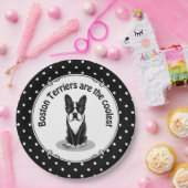 ボストカッコいいンテリアードッグ（黒）サングラス ペーパープレート (パーティー)