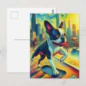 ボストカラフルンテリアスケートボーディングスリアルアート ポストカード (正面/裏面)