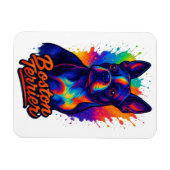 ボストカラフルンテリアポップ・アートのアートポートレート マグネット (横)