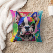 ボストカラフルンテリア絵を描ースプラッシュ広場 クッション (ブランケット)