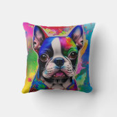 ボストカラフルンテリア絵を描ースプラッシュ広場 クッション (裏面)