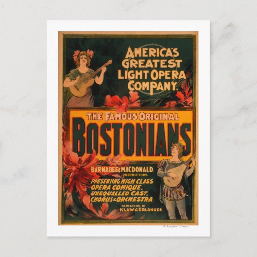 ボストニアンアメリカズもっとも偉大ライトオペラ ポストカード (正面)