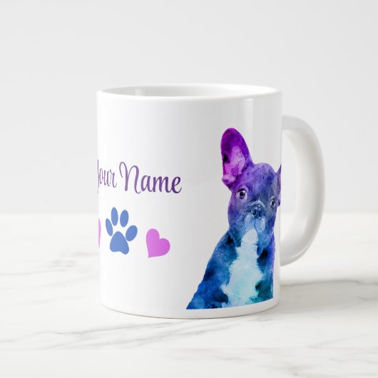 ボストパーソナライズされたンテリアウォーターカラーマグ ジャンボコーヒーマグカップ (正面右)