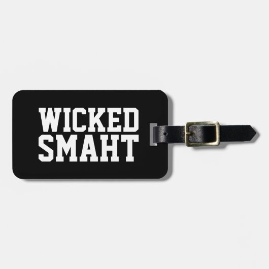 ボストンおもしろいなアクセントの悪賢く頭が切れるなSmaht旅行 ラゲッジタグ (正面横)